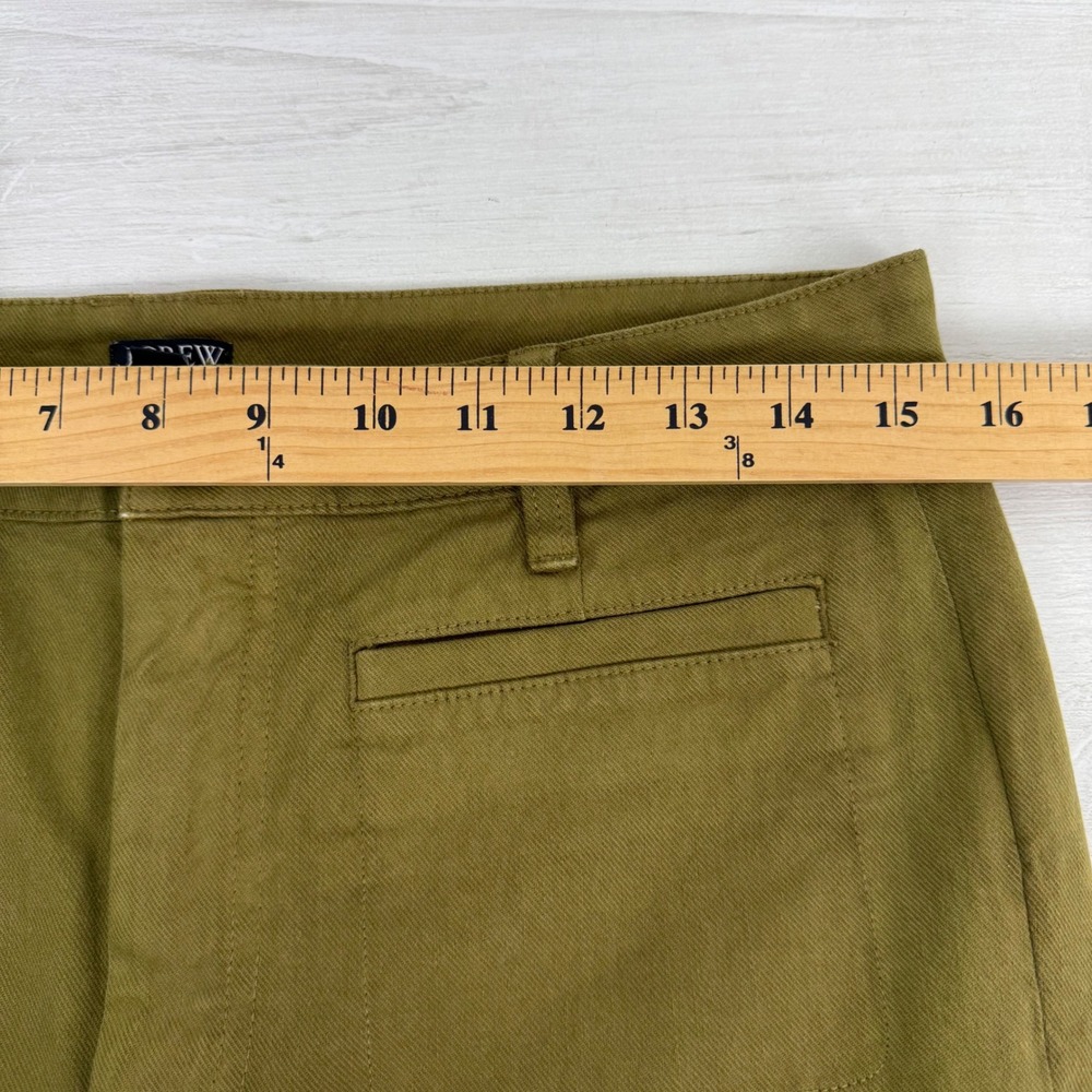 J.Crew High-Rise Flare Pants Womens 29 Tall Olive Green Stretch Cotton Twill - Picture 13 of 16